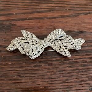 Vintage Large Rhinestone Bow Brooch